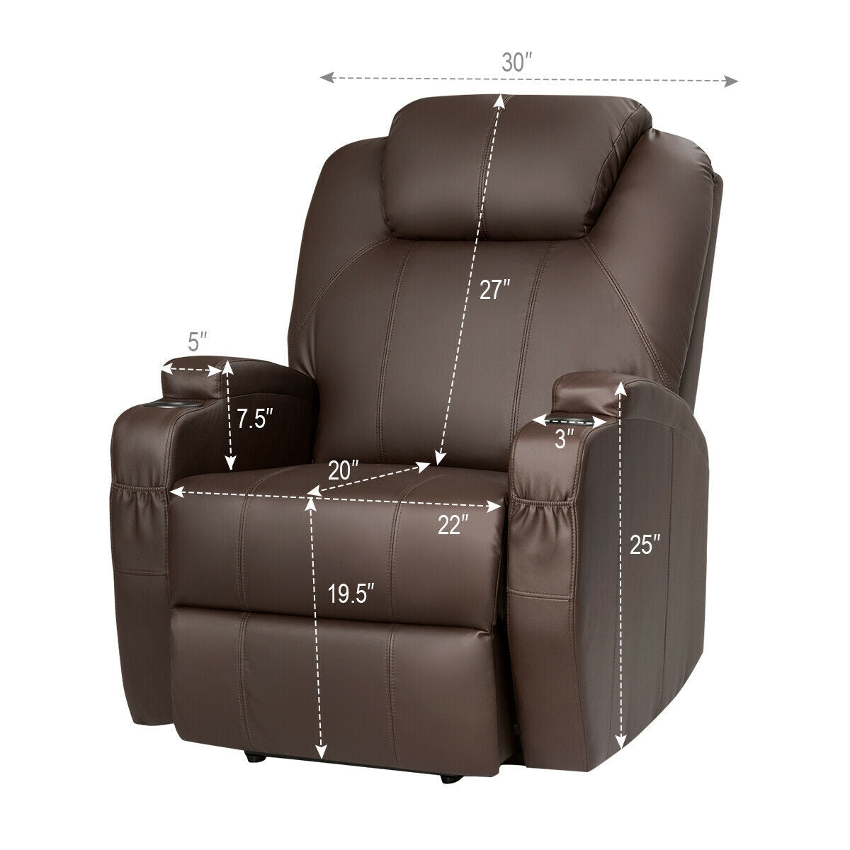 Power Lift Recliner Chair with Massage and Heat for Elderly with Remote Control